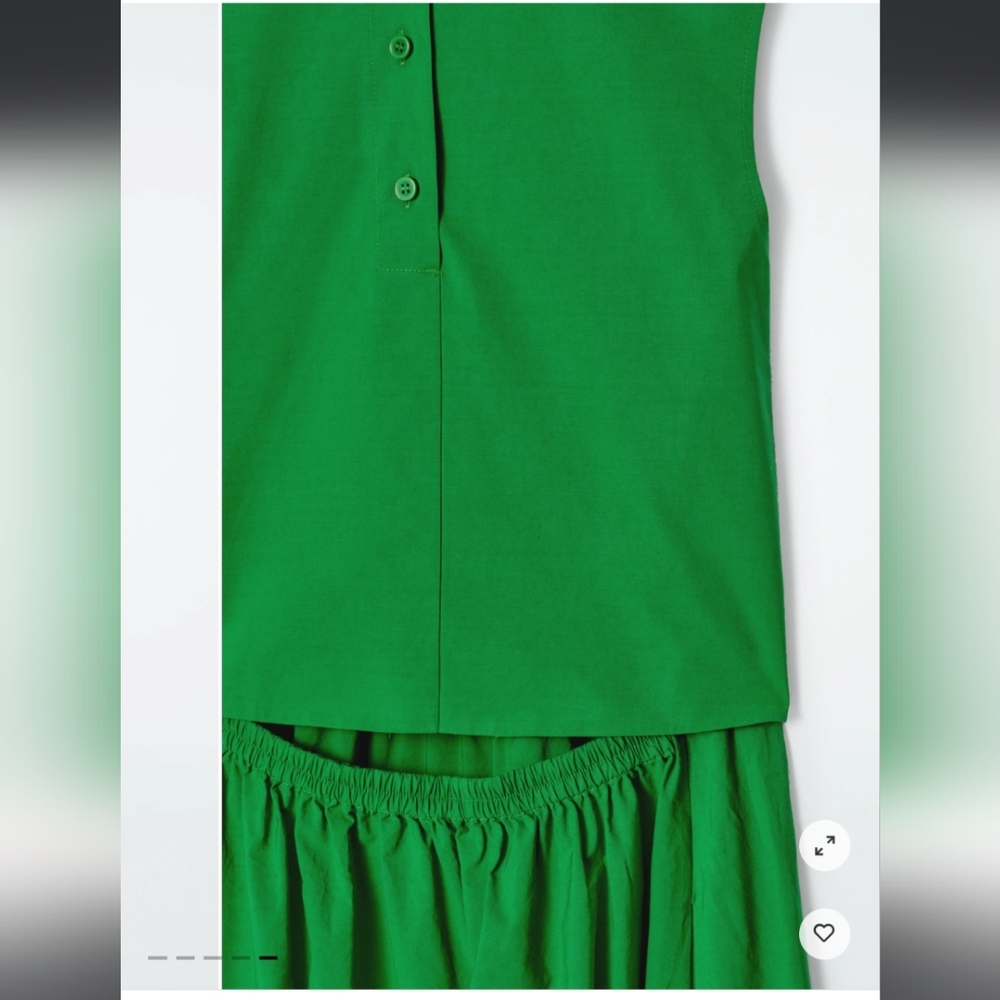 NWT COS OPEN-BACK COTTON MAXI DRESS Green Sz 2 - Picture 5 of 6
